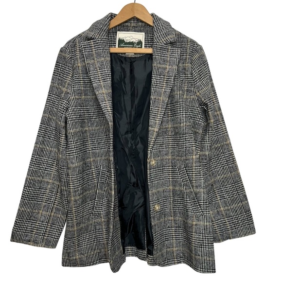 AMERICAN EAGLE Academia Plaid Wool Blend Blazer Jacket Medium - Picture 7 of 16